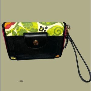 Spartina 449 Floral Black Wristlet Wallet
